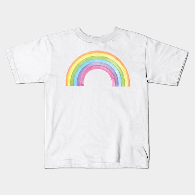 Rainbow Pastel Kids T-Shirt by edwardecho